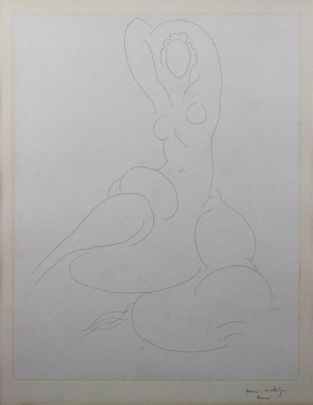 Appraisal: HENRI MATISSE FRENCH - NU POUR CLEVELAND Etching x in