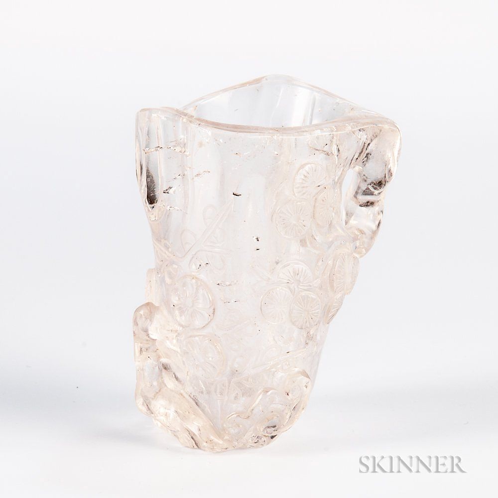 Appraisal: Rock Crystal Brush Pot Rock Crystal Brush Pot China in