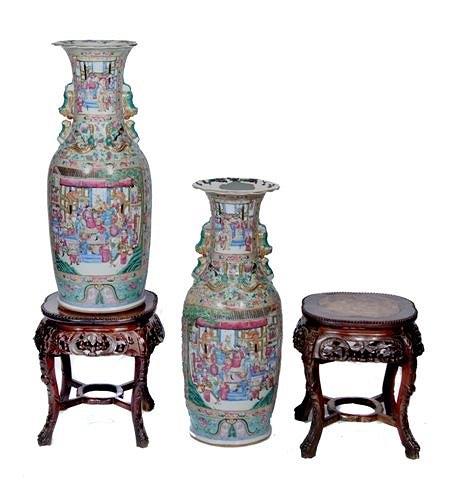 Appraisal: A PAIR OF LARGE CHINESE CANTON VASES th Century each