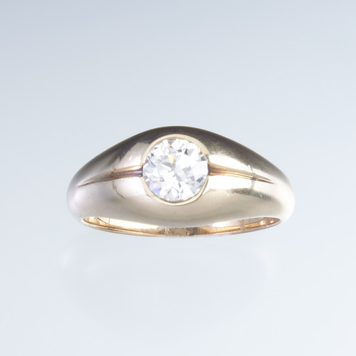 Appraisal: DIAMOND Ring with a European-cut diamond in a k yellow