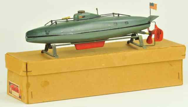 Appraisal: MARKLIN SUBMARINE Germany painted in green overall red rudder and