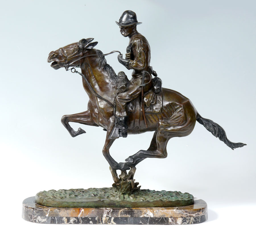 Appraisal: LARGE TROOPE OF THE PLAINS BRONZE AFTER REMINGTON '' h