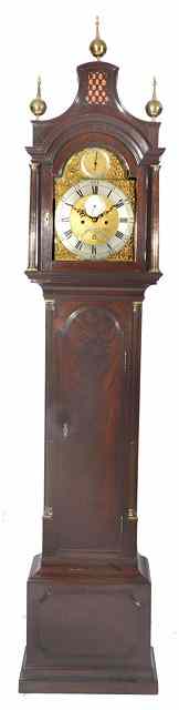 Appraisal: A GEORGE III MAHOGANY EIGHT DAY LONGCASE CLOCK the arched