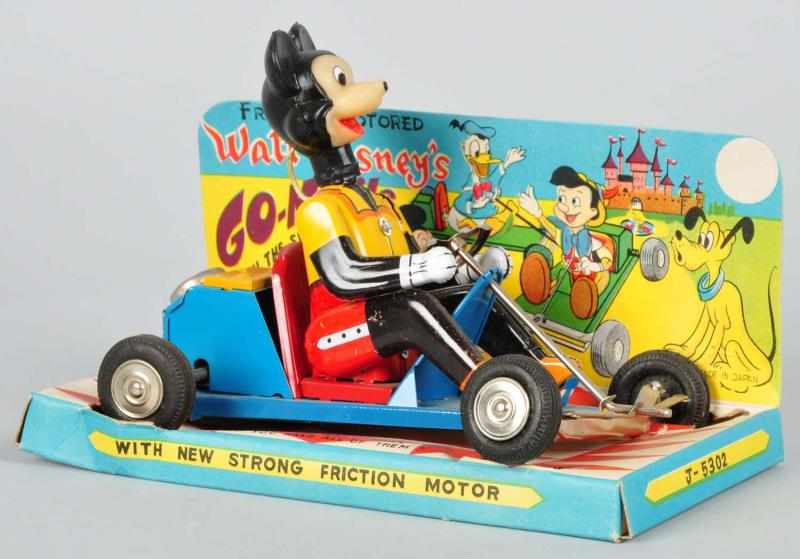 Appraisal: Tin Marx Disney Mickey Go-Mobile Friction Toy Description American Working