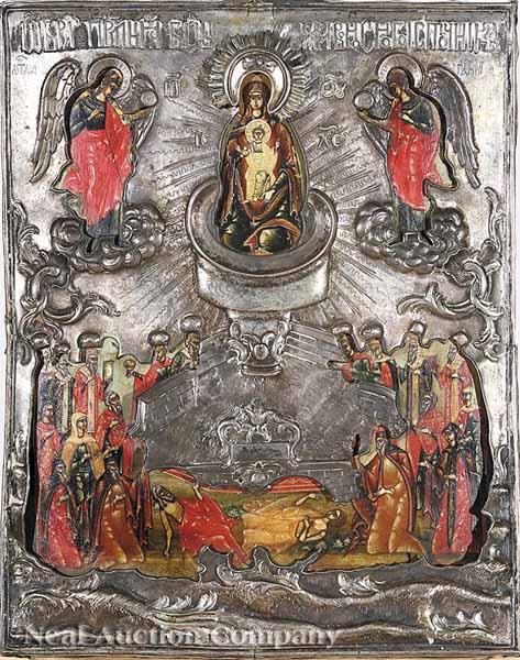 Appraisal: A Russian Icon of The Mother of God Enthroned th