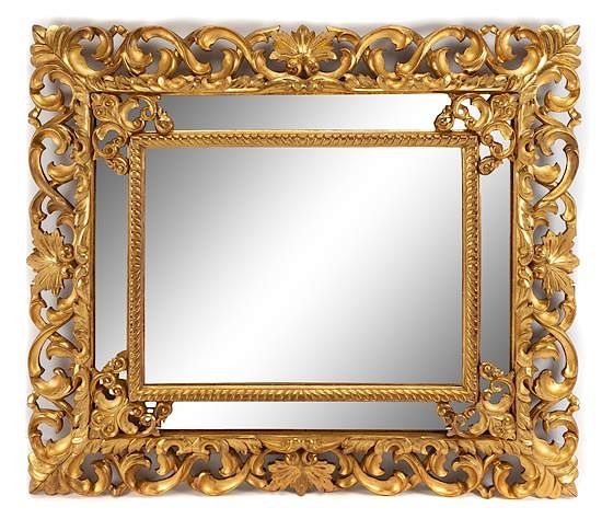 Appraisal: An Italian Rococo Style Giltwood Mirror Height x width inches