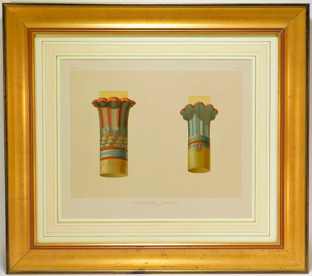 Appraisal: Cosack Co Egyptian Palmiform Capital Lithograph New York Palmiform Capitals