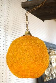 Appraisal: Orange Plastic Spaghetti Ball Hanging Light Mode Orange Plastic Spaghetti