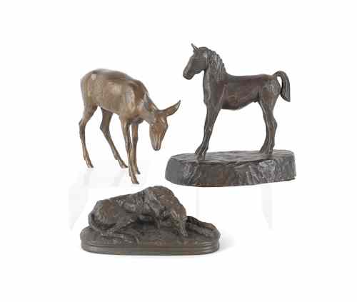 Appraisal: Dick Ford bronze of a foal dated h together with