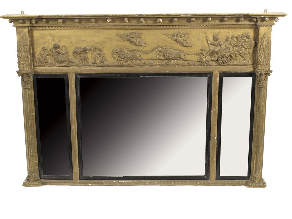 Appraisal: A Victorian giltwood and gesso overmantel mirror