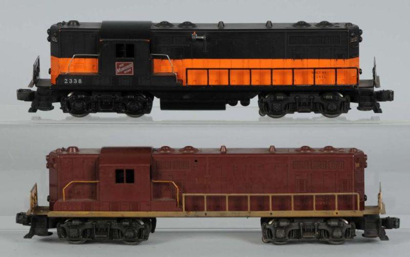 Appraisal: Lot of Lionel O-Gauge Diesel Railroad Locomotive Description Post-war Includes