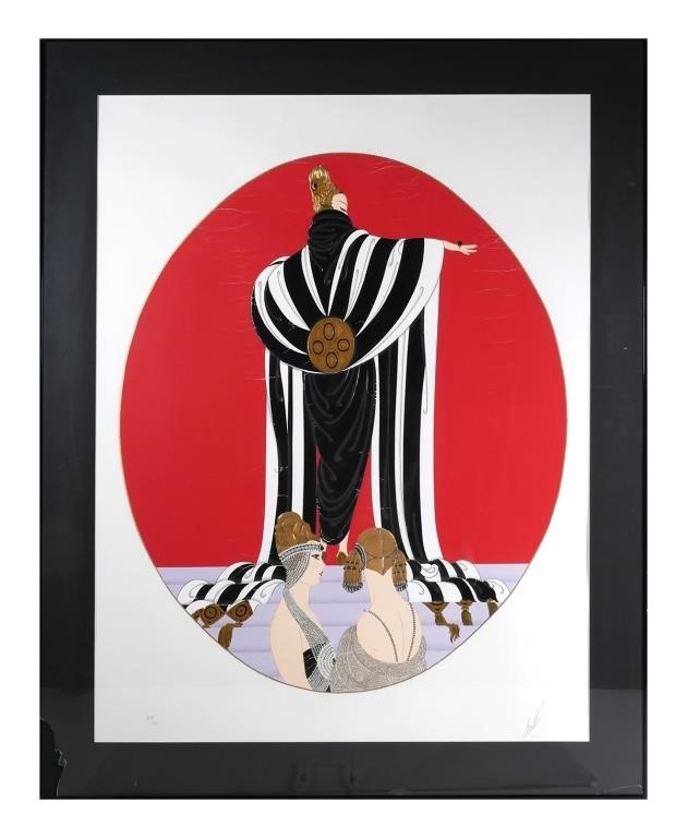 Appraisal: Large framed Erte lithograph titled Monaco signed lower right and