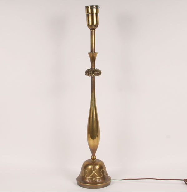 Appraisal: Tall Rembrandt vintage patinated brass lamp molded and applied design