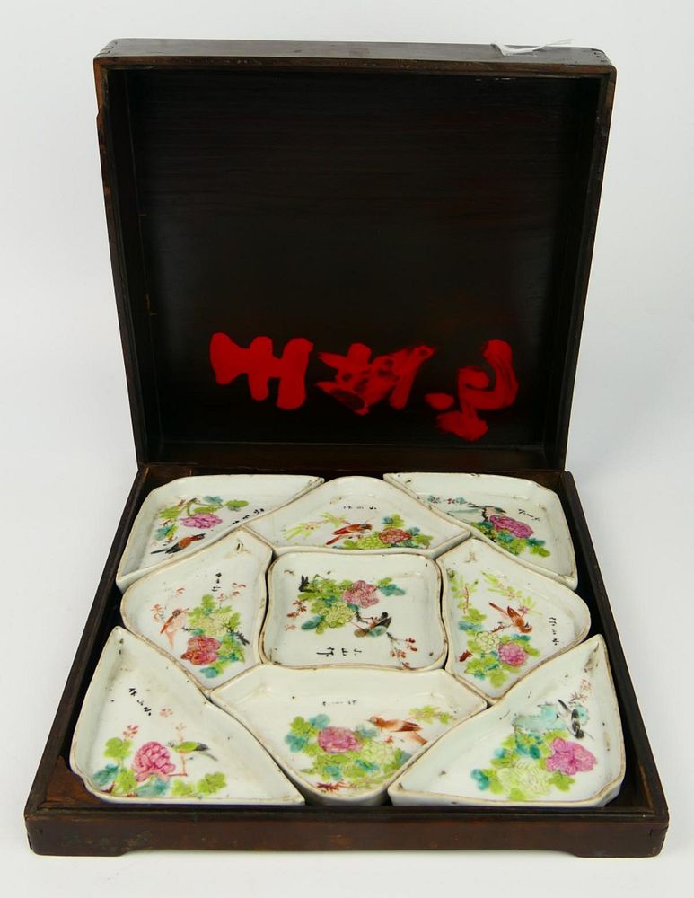 Appraisal: ANTIQUE JAPANESE PORCELAIN SOY SAUCE SAUCERS IN all arranged in