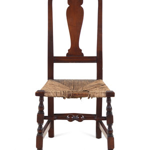 Appraisal: A William and Mary Style Walnut Side Chair th Century