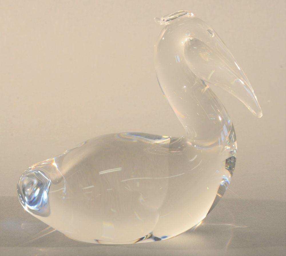 Appraisal: Steuben original pelican crystal figure signed Steuben ht in Steuben