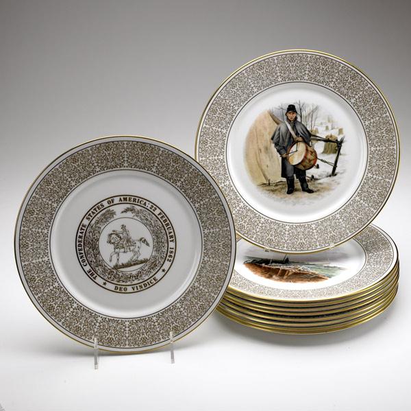 Appraisal: LENOX PLATES Limited edition of ten The Confederacy Collection ca