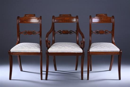 Appraisal: SET OF EIGHT REGENCY MAHOGANY DINING CHAIRS early th century