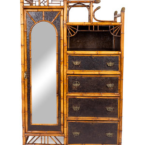 Appraisal: A Victorian Aesthetic Bamboo Cabinet EARLY TH CENTURY Height x