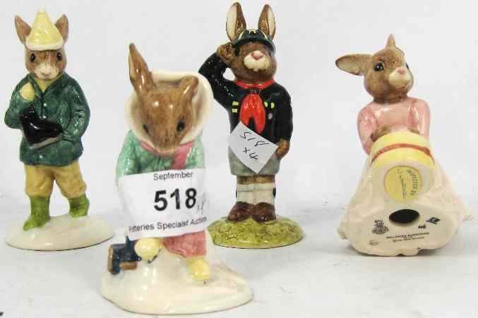 Appraisal: Royal Doulton Bunnykins Be Prepared DB Girl Skater DB Ballerina