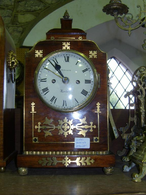 Appraisal: A small Regency rose bracket clock with inlaid brass detail