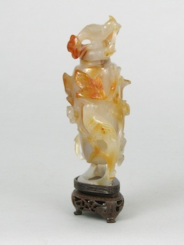 Appraisal: A Carved Agate Vase with Lid Chinese Carved agate vase