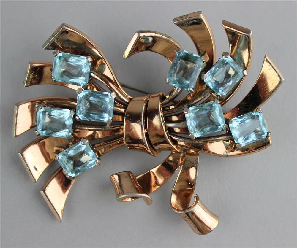 Appraisal: PENNINO STERLING PIN WITH BLUE RHINESTONES signed x in