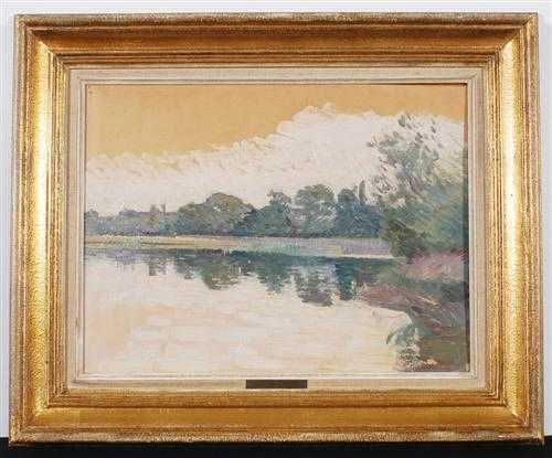 Appraisal: ESTOPPEY DAVID Geneva Shore of Lake Geneva Oil on board