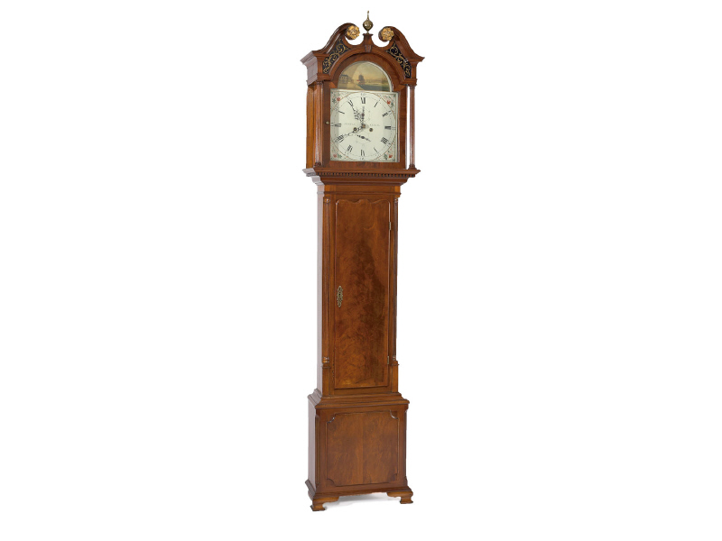 Appraisal: ENGLISH BURTON-KENDAL MAHOGANY CASE TALL CLOCK The hood with scrolling