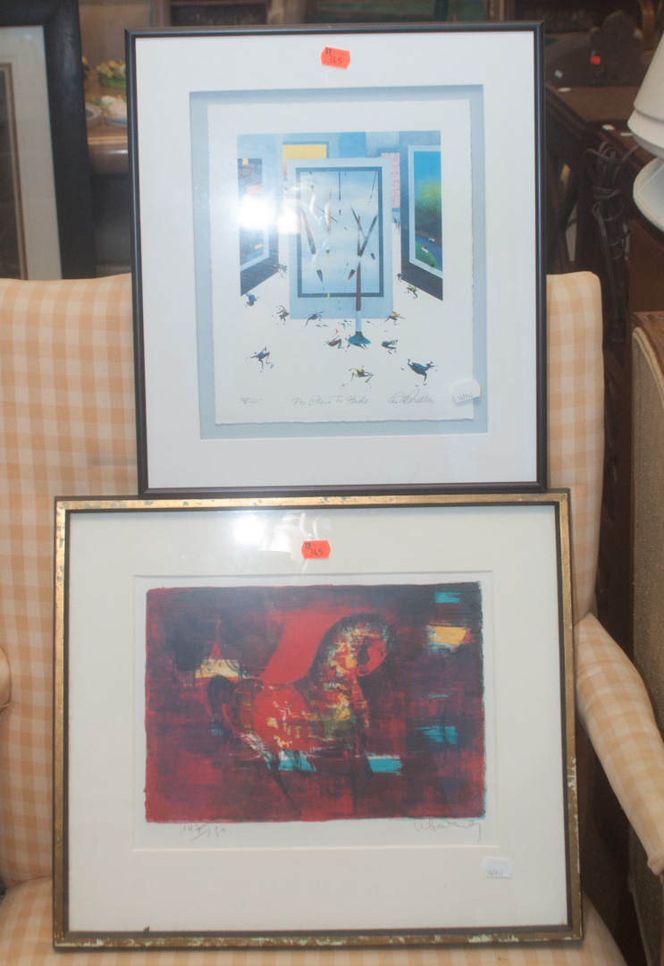 Appraisal: Two framed artworks Undernumber