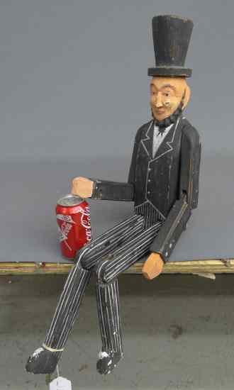 Appraisal: Polychrome painted folk art Abe Lincoln figure '' Ht