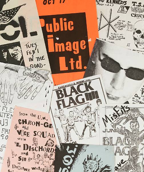 Appraisal: A group of homemade flyers for various punk shows in