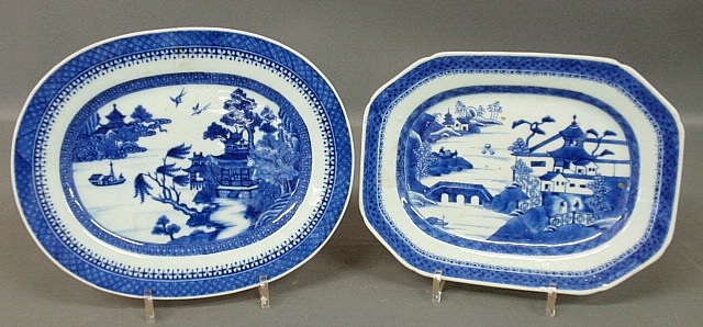 Appraisal: - Two blue and white Chinese Nanking porcelain platters one