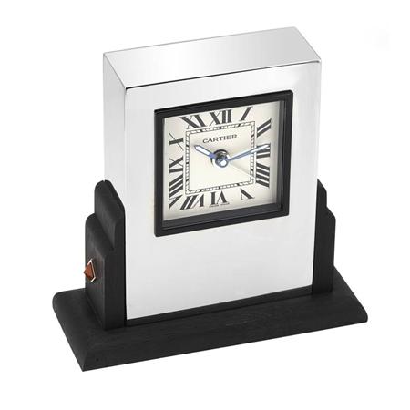 Appraisal: Stainless Steel Wood and Jasper Desk Clock Cartier Estimate -