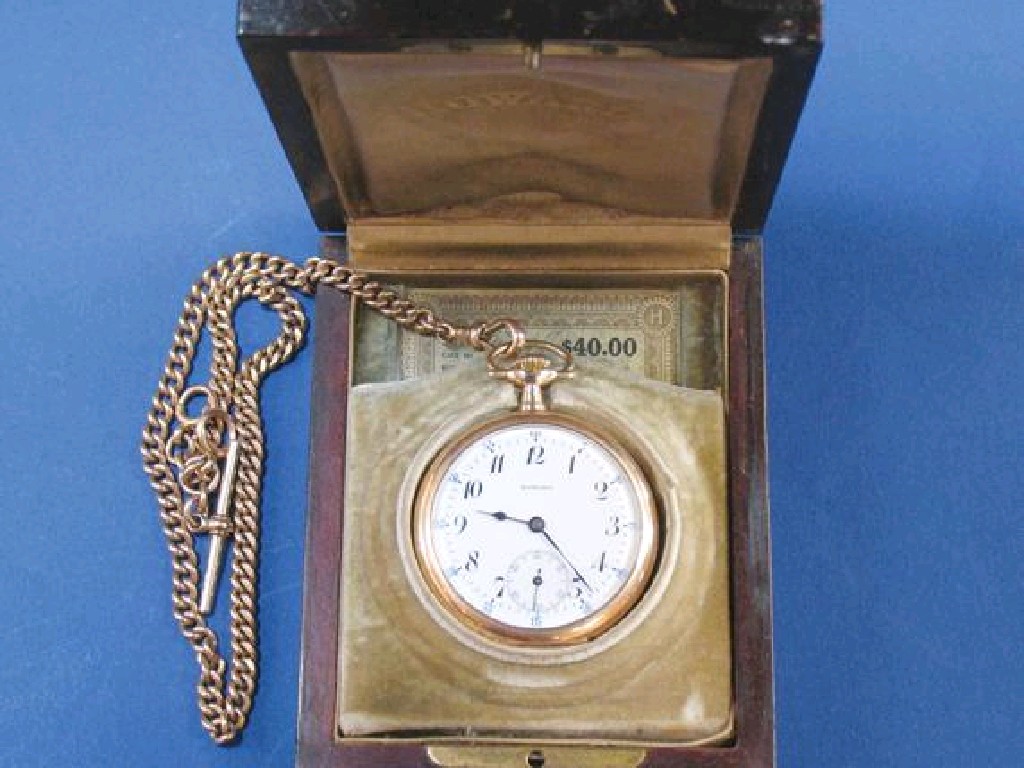 Appraisal: AN AMERICAN OPEN FACED POCKET WATCH the white enamel dial