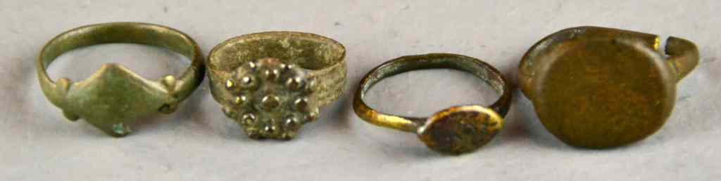 Appraisal: Medieval Bronze RingsTo include four ancient rings from the Adriatic