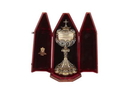 Appraisal: TANFANI - a jewelled silver gilt ciborium and cover the