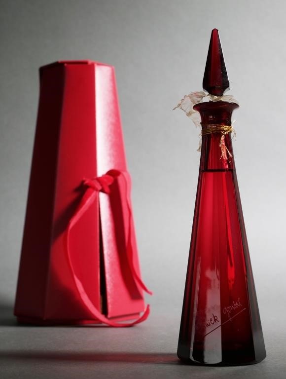 Appraisal: Red Baccarat crystal limited edition flagon Parfum is Eau d'