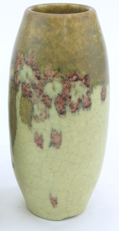 Appraisal: ROOKWOOD VELLUM GLAZE VASE hand painted with stylized leafage and