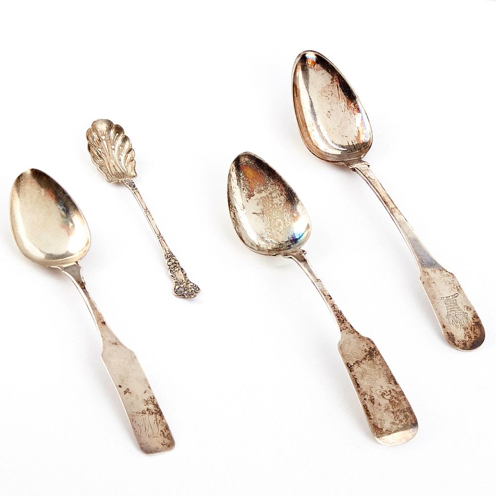 Appraisal: Grp Coin Sterling Silver Spoons Group of four sterling silver