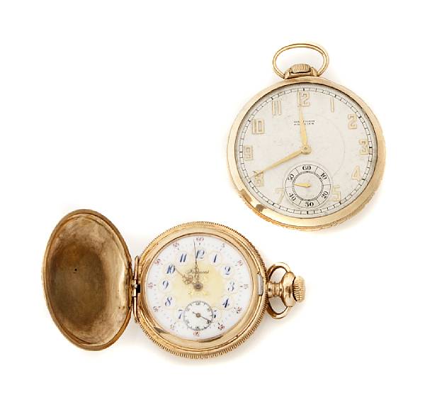 Appraisal: A lot of nine pocket watches including a k gold