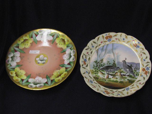 Appraisal: Handpainted Porcelain Plates quail family and a fine floral