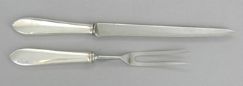 Appraisal: A Tiffany Co Sterling Silver Carving Set in Pointed Antique