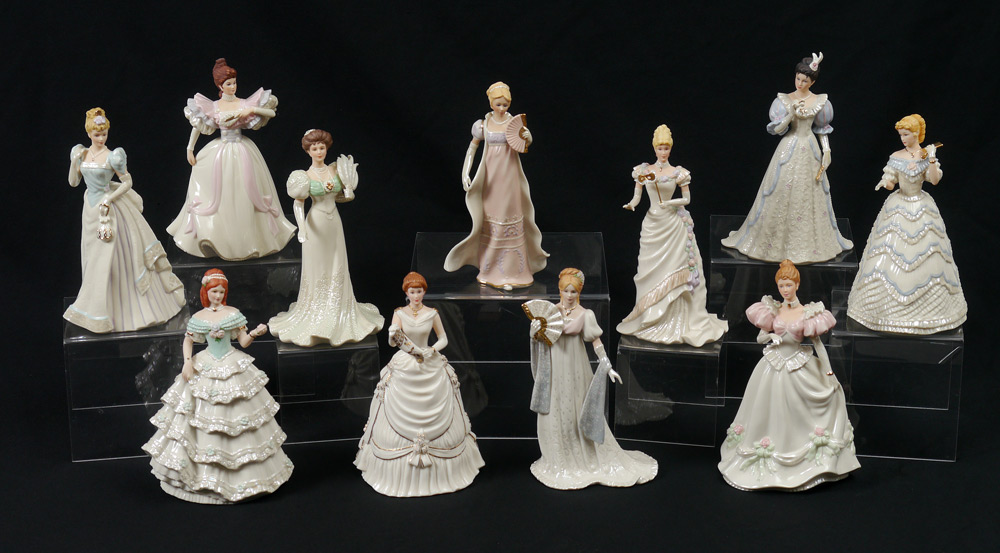 Appraisal: LENOX CLASSIC GALA FIGURINES Eleven figures from the Ivory Fashion