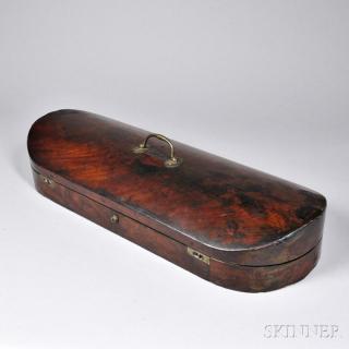 Appraisal: English Double Violin Case c th Century mahogany veneer brass