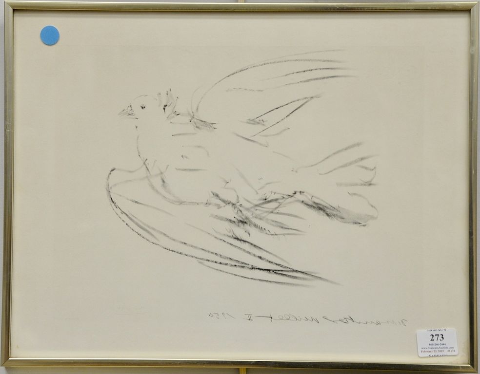 Appraisal: Pablo Picasso - lithograph Flying Dove signed lower left Picasso