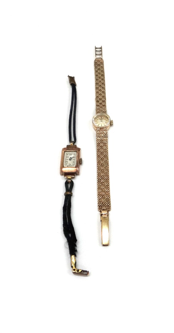 Appraisal: A lady's ct gold Rotary wristwatch on bracelet strap and