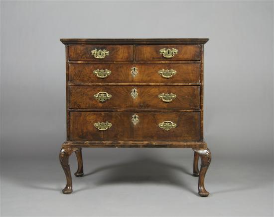 Appraisal: A Queen Anne Style Walnut Chest of Drawers Height x