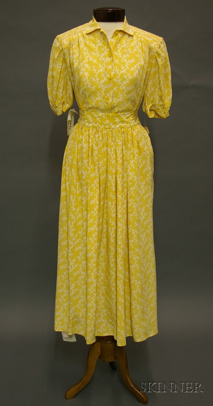 Appraisal: Chanel Yellow Silk Two-piece Ensemble s labeled size with original