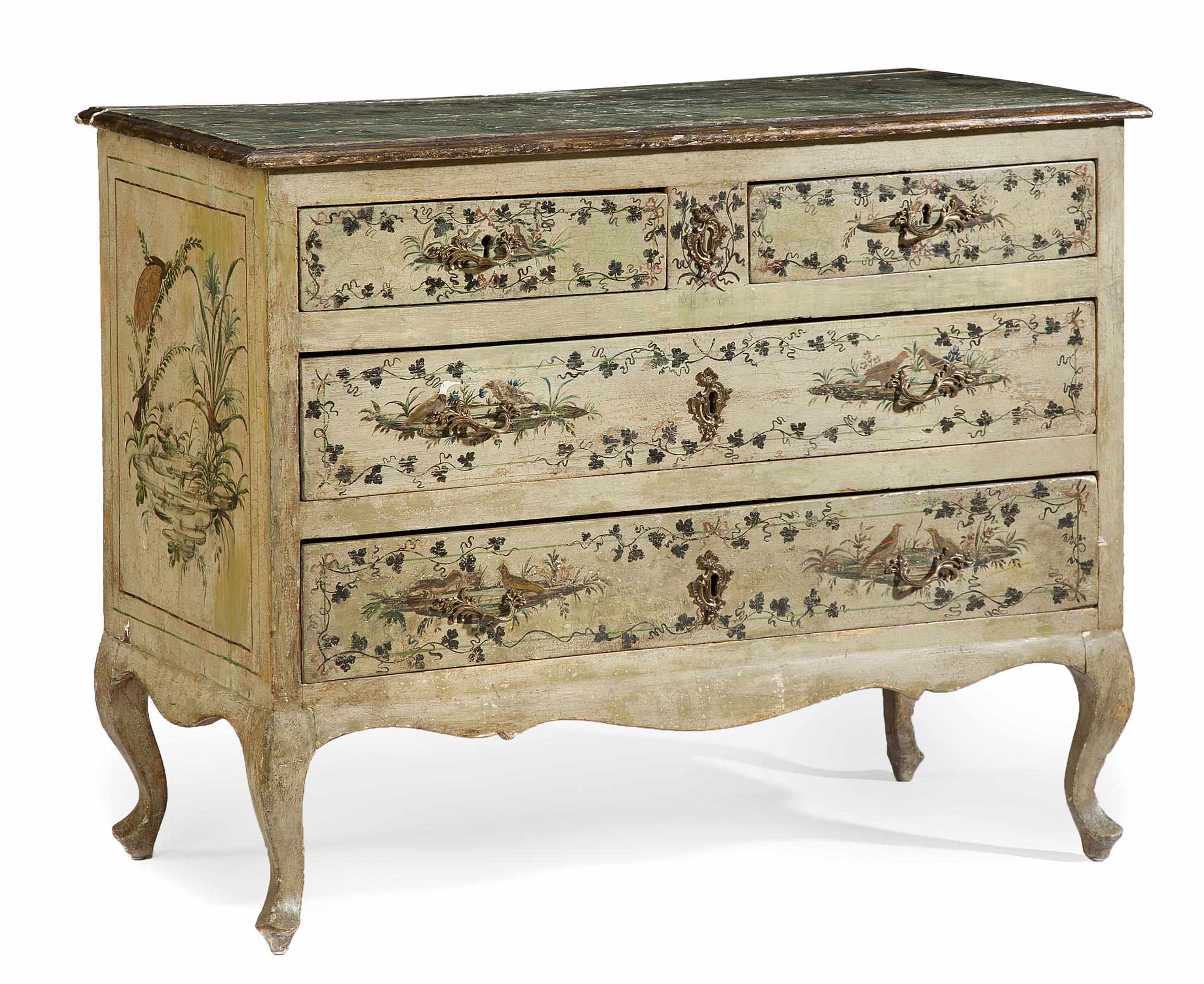 Appraisal: An Italian Neoclassical paint decorated chest incorporating antique and later